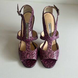 Manolo Blahnik purple snakeskin heels
